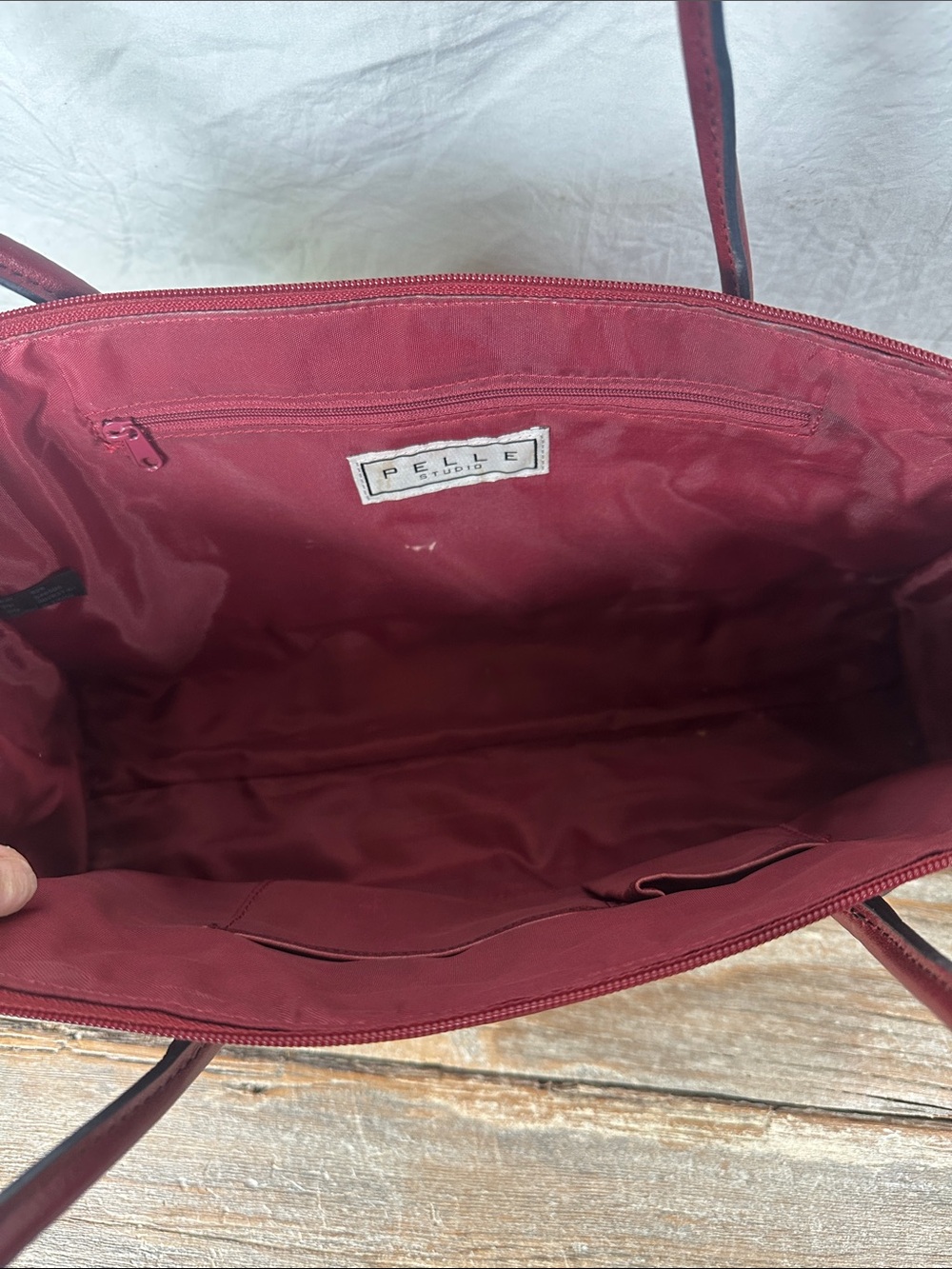 Pelle Studio Burgundy Leather Shoulder Bag with Turn-Lock - Picture 7 of 8